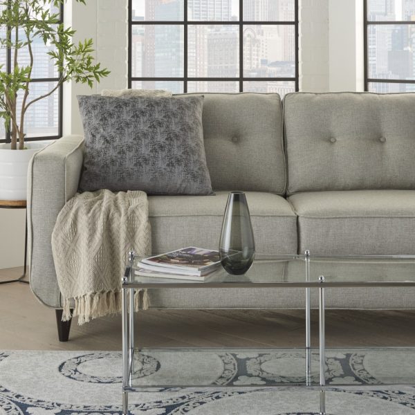 Slate Gray Distressed Gradient Throw Pillow - Image 3