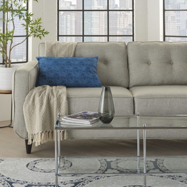Navy Blue Distressed Gradient Lumbar Pillow - Image 3
