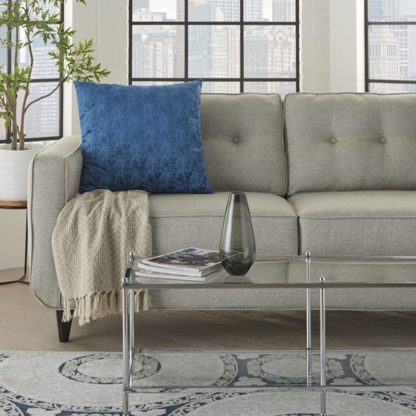 Navy Blue Distressed Gradient Throw Pillow - Image 3