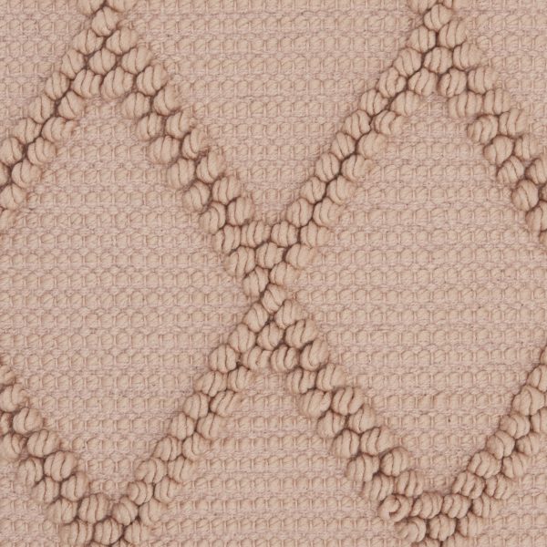 Blush Pink Textured Lattice Throw Pillow - Image 3