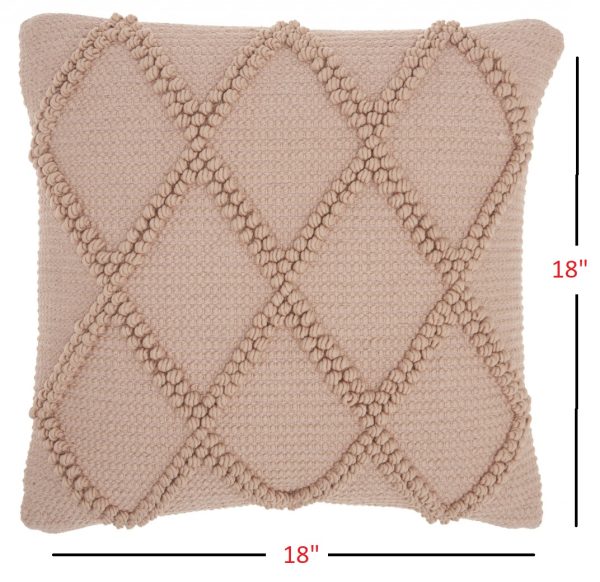 Blush Pink Textured Lattice Throw Pillow - Image 4