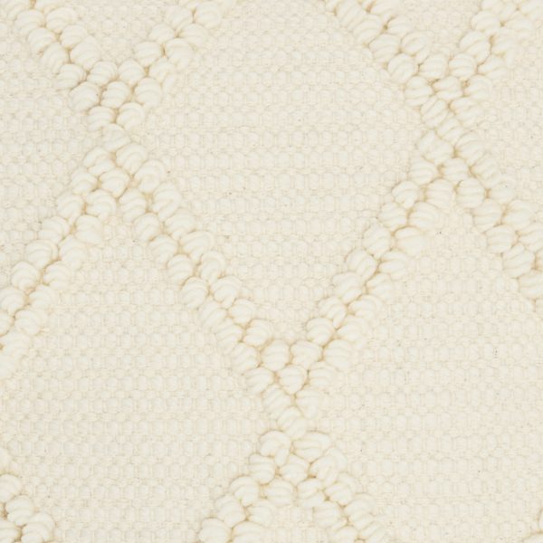 Ivory Textured Lattice Throw Pillow - Image 3