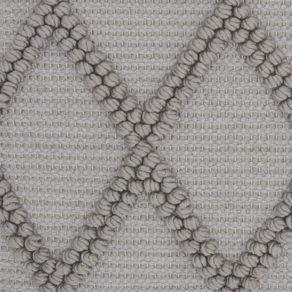 Light Gray Textured Lattice Throw Pillow - Image 3