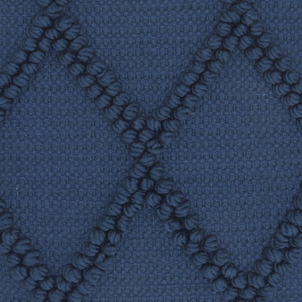 Navy Blue Textured Lattice Throw Pillow - Image 3
