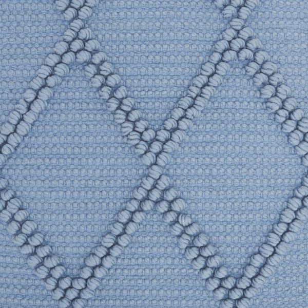 Soft Blue Textured Lattice Throw Pillow - Image 3