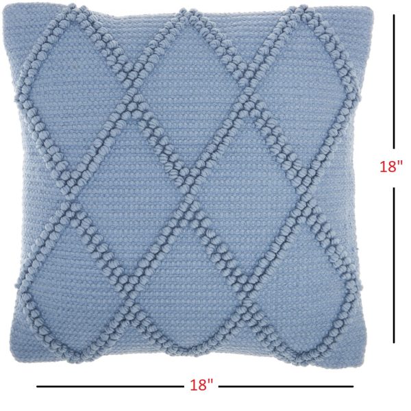 Soft Blue Textured Lattice Throw Pillow - Image 4