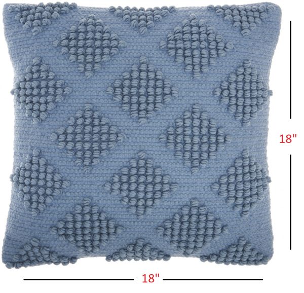Soft Blue Textured Dots and Stripes Throw Pillow - Image 5