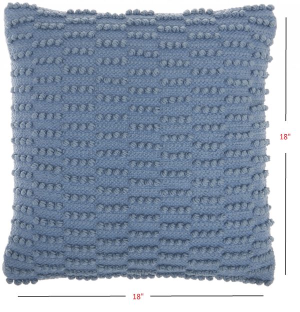 Ocean Blue Textured Broken Stripes Throw Pillow - Image 5
