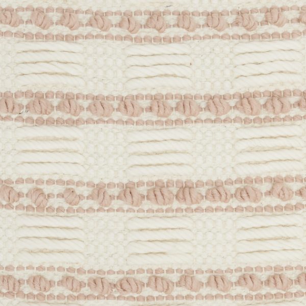 Blush and Ivory Textured Stripes Throw Pillow - Image 4