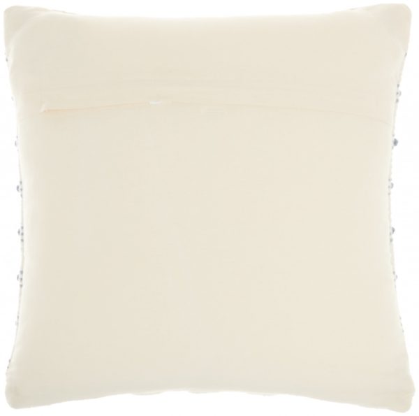 Pale Blue and Ivory Textured Stripes Throw Pillow - Image 2