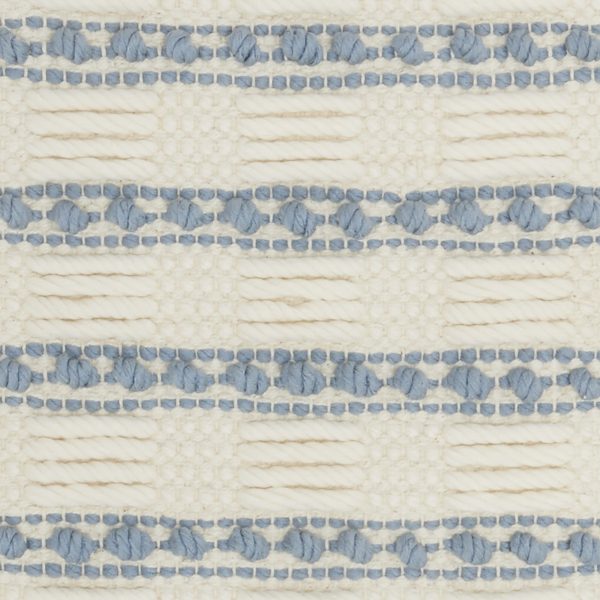 Pale Blue and Ivory Textured Stripes Throw Pillow - Image 4