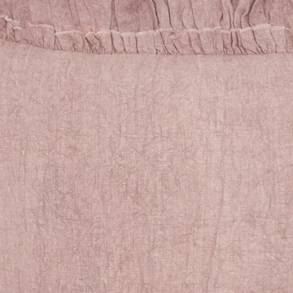 Dainty Ruffle Edged Pink Throw Pillow - Image 4