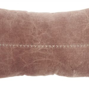 Wide Tasseled Marble Pink Lumbar Pillow