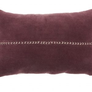 Wide Tasseled Marble Maroon Lumbar Pillow