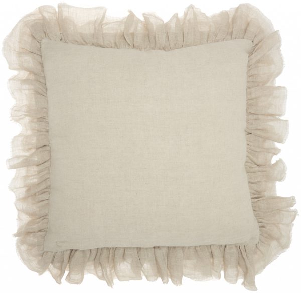 Wide Tasseled Marble Yellow Throw Pillow - Image 2