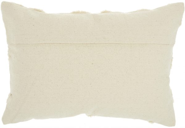 Whimsical Heart Detail Off White Lumbar Pillow - Image 2