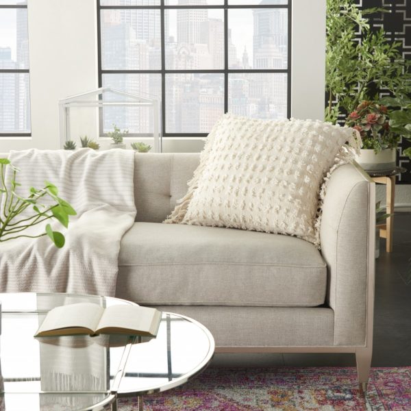 Tassel Detailed White Throw Pillow - Image 3