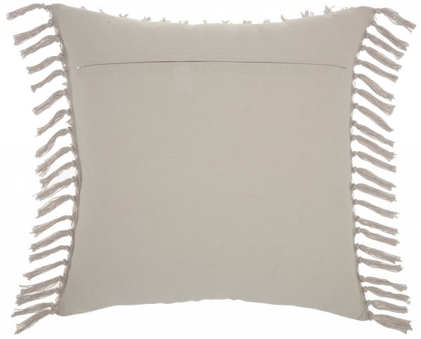 Tassel Detailed Gray Throw Pillow - Image 2