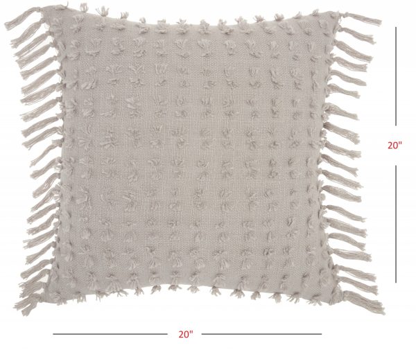 Tassel Detailed Gray Throw Pillow - Image 5