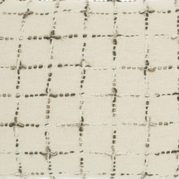 Brown and White Grid Detail Lumbar Pillow - Image 4