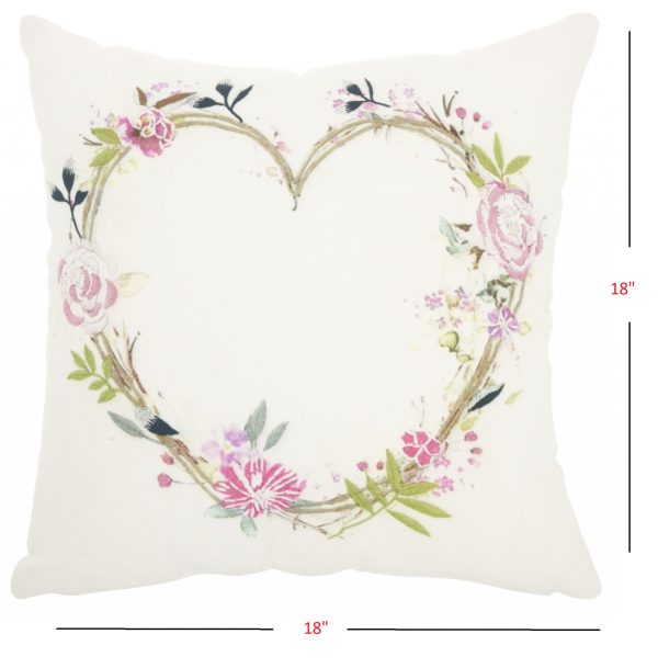 Sweet Heart Wreath Throw Pillow - Image 4