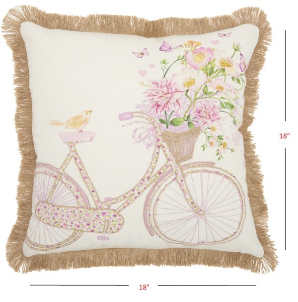 Colorful Bicycle Print Throw Pillow - Image 4