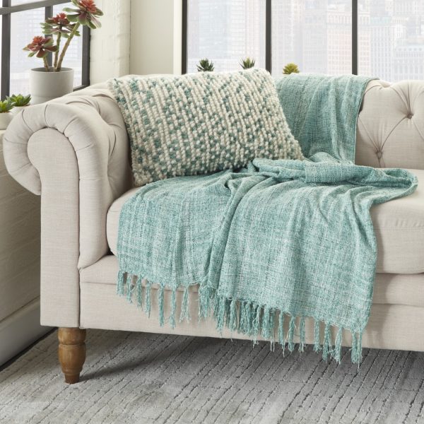 Light Blue Dotted Lumbar Pillow - Image 3