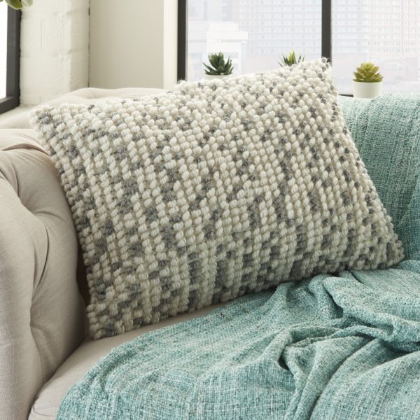 Light Gray Dotted Lumbar Pillow - Image 3