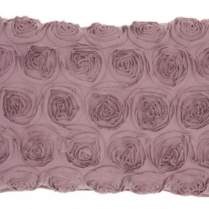 Tea Pink Embossed Rose Lumbar Pillow