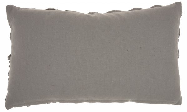 Dark Gray Embossed Rose Lumbar Pillow - Image 2