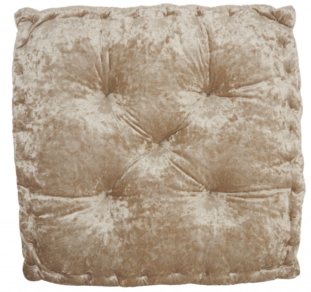 24" Beige Silky Soft Velvet Throw Pillow