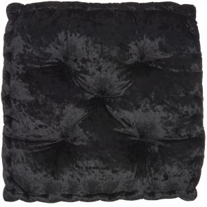 24" Black Silky Soft Velvet Throw Pillow