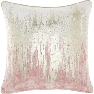 Pink Sequined Ombre Throw Pillow