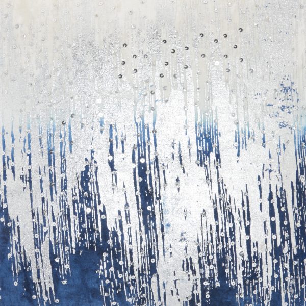 Blue Sequined Ombre Throw Pillow - Image 4