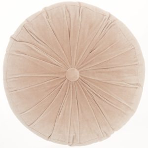 Light Pink Tufted Round Throw Pillow