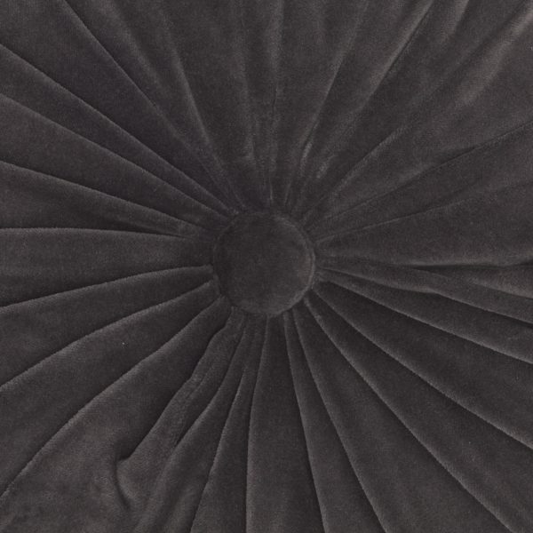 Dark Gray Tufted Round Throw Pillow - Image 4