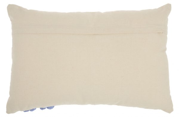 Navy Blue Rectangular Embellished Throw Pillow - Image 2