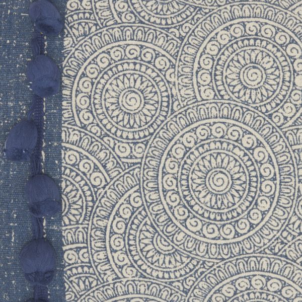 Navy Blue Rectangular Embellished Throw Pillow - Image 4
