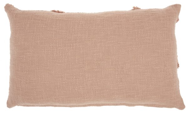 Tea Pink Abstract Shaggy Detail Lumbar Pillow - Image 2