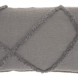 Gray  Abstract Shaggy Detail Lumbar Pillow