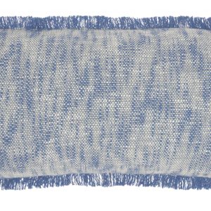 Blue and White Woven Heathered Lumbar Throw Pillow