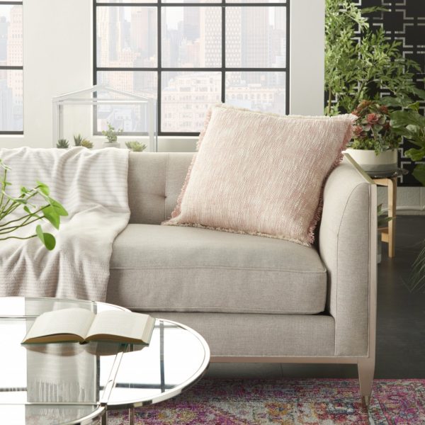 Blush and Ivory Abstract Pattern Throw Pillow - Image 3