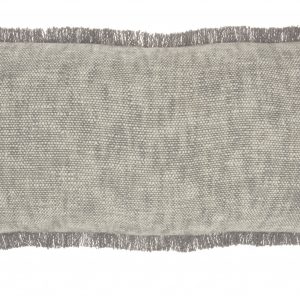 Gray and White Woven Heathered Lumbar Throw Pillow