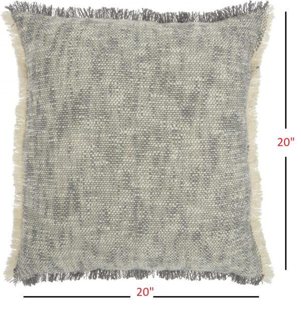 Gray and Ivory Abstract Pattern Throw Pillow - Image 5