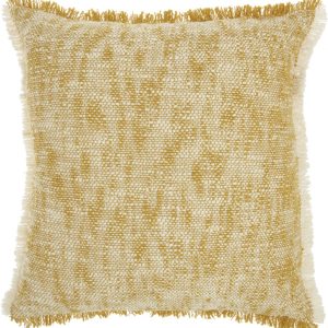 Mustard and Ivory Abstract Pattern Throw Pillow