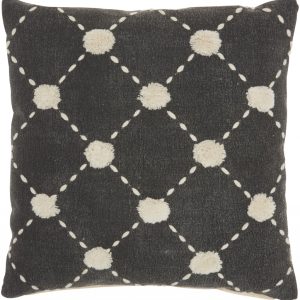 Glamorous Handcrafted Charcoal Accent Throw Pillow