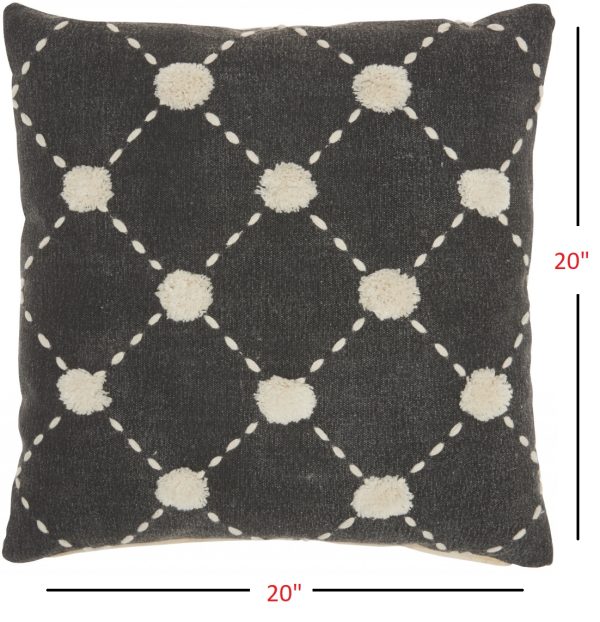 Glamorous Handcrafted Charcoal Accent Throw Pillow - Image 5