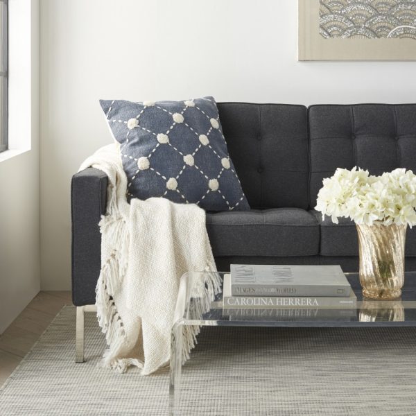 Glamorous Handcrafted Navy Accent Throw Pillow - Image 3