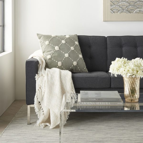 Glamorous Handcrafted Sage Accent Throw Pillow - Image 3