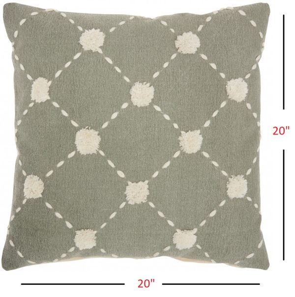 Glamorous Handcrafted Sage Accent Throw Pillow - Image 5